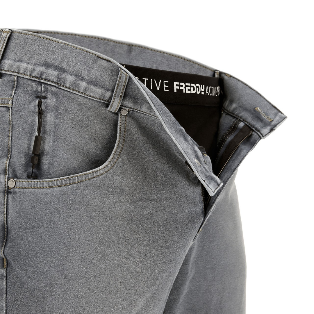 Propant Denim Trouser - Grey + Yellow Stitching 3