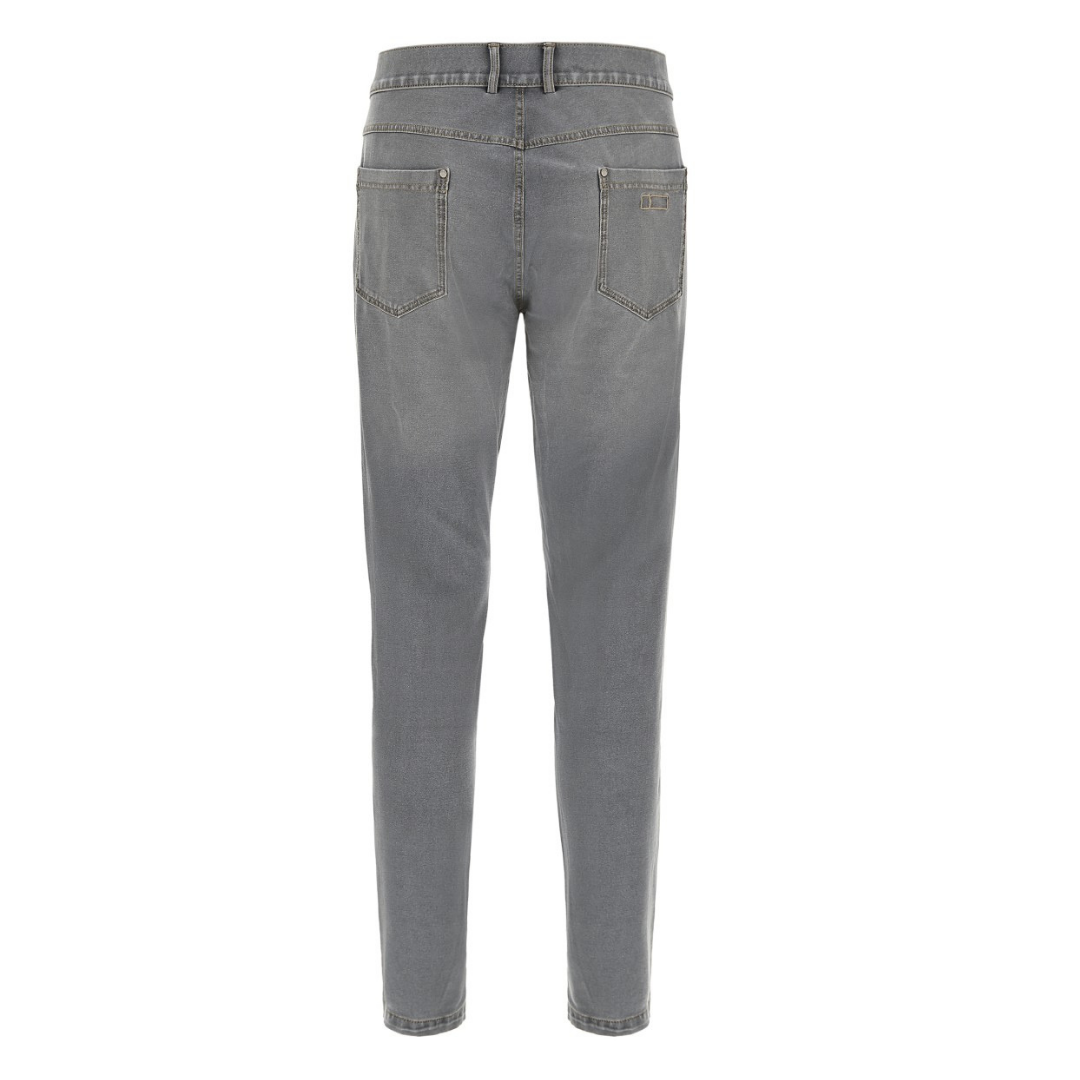 Propant Denim Trouser - Grey + Yellow Stitching 2